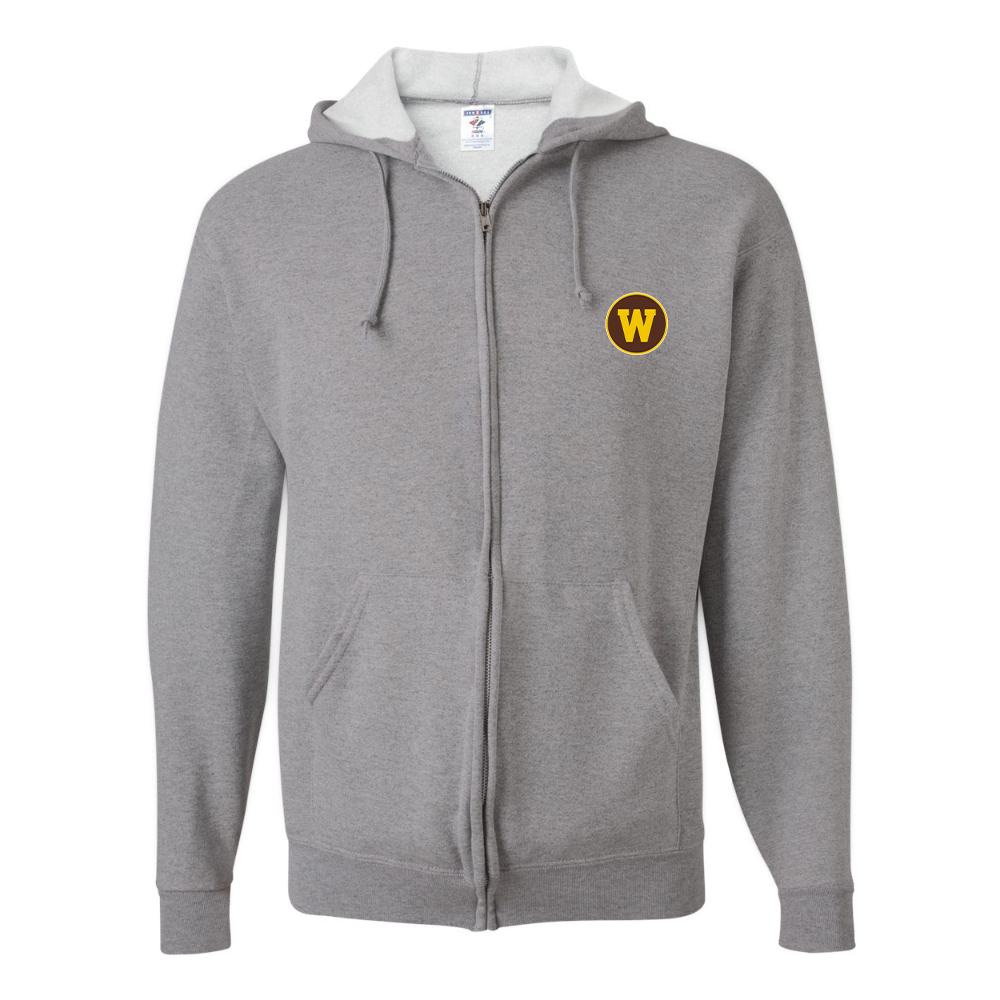 Men's Western Michigan Broncos  JERZEES NuBlend Full-Zip Hooded Sweatshirt